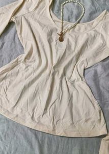 🌟🤍Y2k Cream Long Sleeve Top