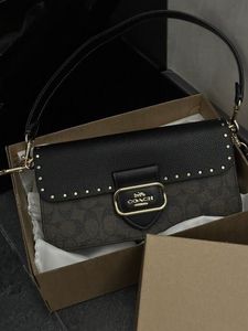 Coach Studded Monogram Shoulder Bag