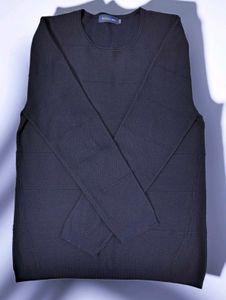 Textured Navy Blue Unisex Pullover