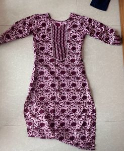 Maroon Kurti Set For Sale