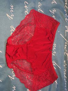 Red Lace Trim Briefs