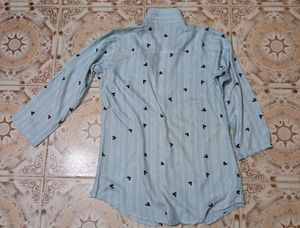 Striped Heart Print Shirt