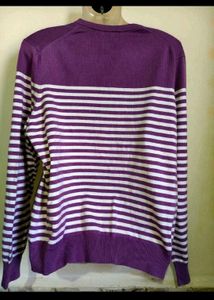 Striped Button-Up Cardigan