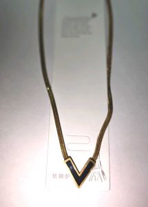 Gold Plated V Pendant Necklace