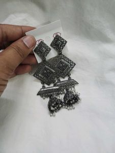 Oxidized Jhumka Earrings