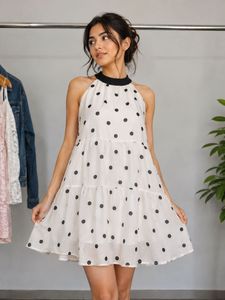 Polka Dot Tiered Mini Dress