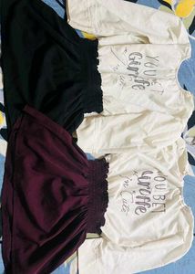 combo Cute Giraffe Print Tops - Set of