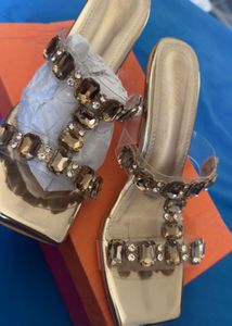 Sparkling Gem Embellished Block Heels