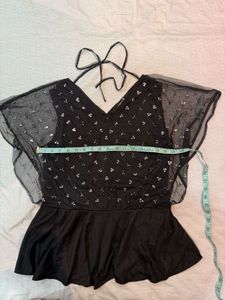 BRAND NEW -Sparkly Black Halterneck Bikini Top
