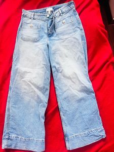 Light Wash Wide Leg Denim Jeans