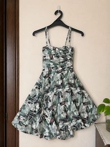 Abstract Print Summer padded Dress