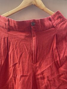 Stylish Red Linen Shorts