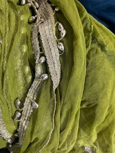 Green Sequined Kurta with pilazo dupatta