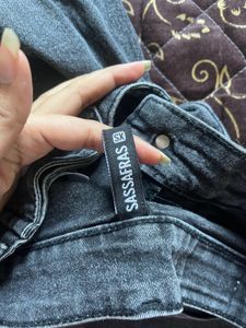 Stylish Grey Wide Leg Jeans