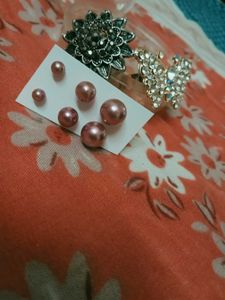 combo pack of 2 stylish Rings & 1 pcs earring