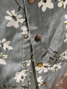 Floral A-line Button-Up Skirt