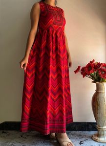 Vibrant Chevron Print Maxi Dress