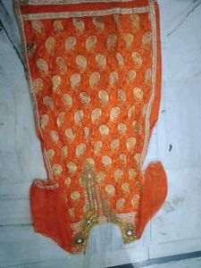 Elegant Orange Kurta Set with Dupatta