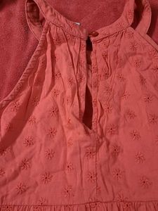 Coral Embroidered Maxi Dress