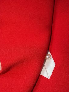 Elegant Red Dress with Ruffle Hem