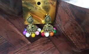 Multi Colour Jhumka Earrings