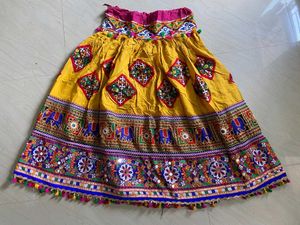 Vibrant Yellow &amp; Blue Embroidered Lehenga Choli