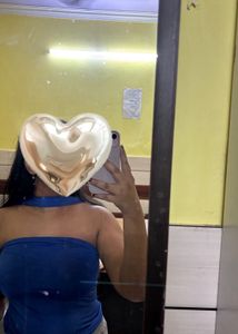 Blue Strapless Tube Top