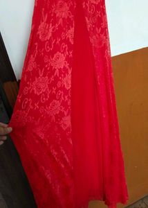 Stunning Red Lace Ethnic Gown