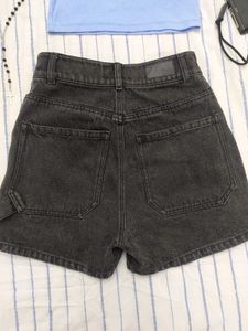 Black Denim Summer Shorts