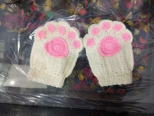 Cute Crochet Cat Paw Gloves