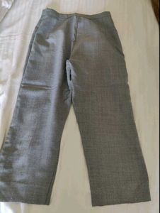 Women's Light Grey &amp; Blue Pleated Pants