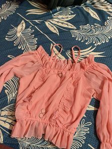 Chic Ruffled Cold Shoulder Top