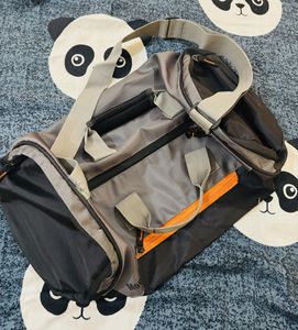 Gray & Black Duffle Bag