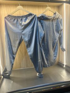 Satin Pajama Set - Blue