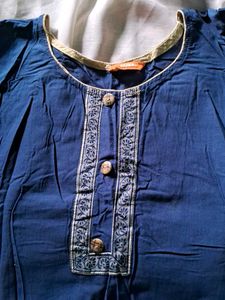 Elegant Blue Kurta with Patiala Pants and Dupatta