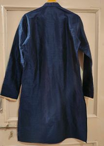 Cream Koti With Navy Blue Kurta &amp; Pajama