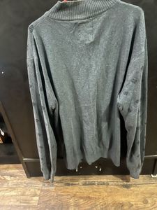 Men's Grey Patterned Zip-Up Cardigan