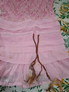 Pink Lace Detailed Kurta