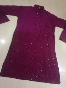 Embellished Purple Kurta