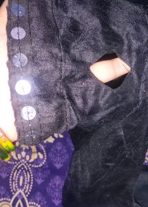 Black Frill Transparent Saree Very Beautiful With Blouse