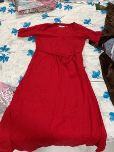 Red Jaipuri Cotton Gown