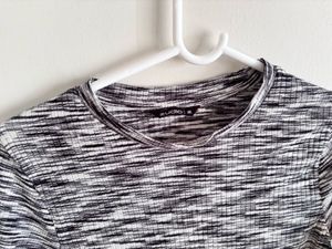Marled Knit Cropped Top