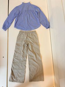 Set of 2(H&amp;M Striped Shirt &amp; Khaki Pant)