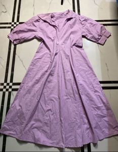 price drop  Lavender Puff Sleeve Midi Dress