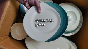Brand New Premium Melamine Full Dinner Set – 21 Pc