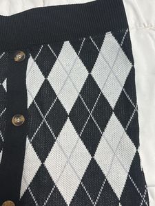 Knit Button-Up Mini Skirt