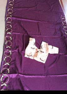 Elegant Purple Saree with Blouse
