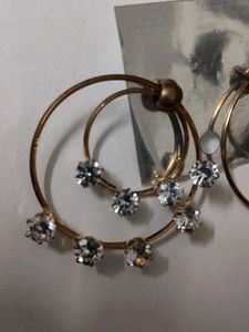 Hoop Earrings with Crystals
