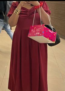 Elegant Red Midi Dress