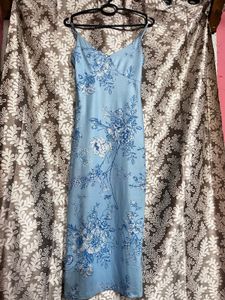 Light Blue Floral Maxi Dress